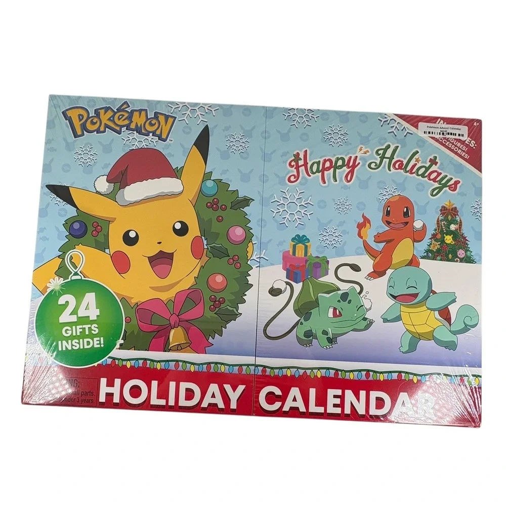 Pokemon Holiday Advent Calendar Kids OS Multi New 24 Gifts 16 Figures 6 Accs